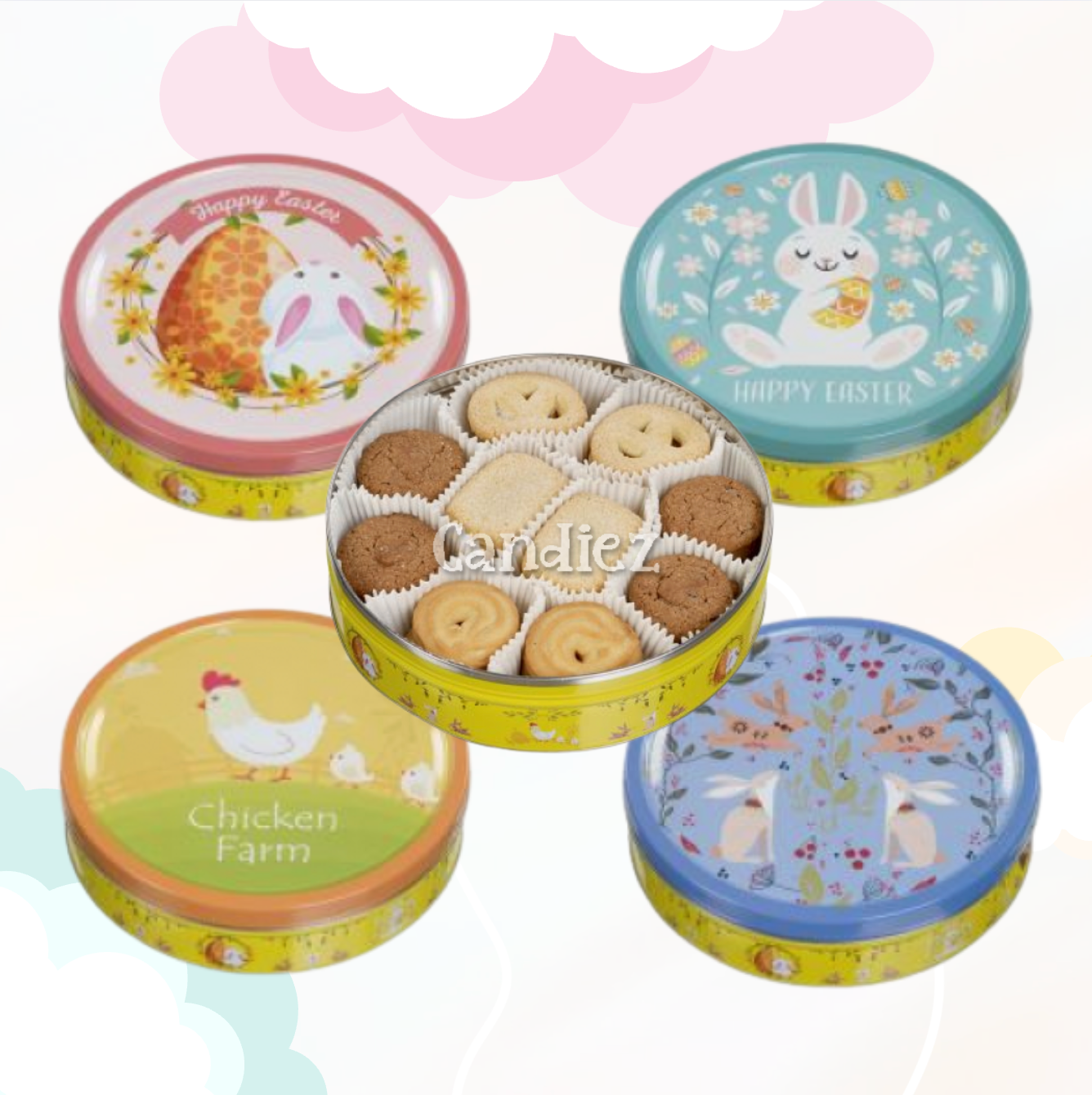 Happy Easter Cookies Tin 340gr