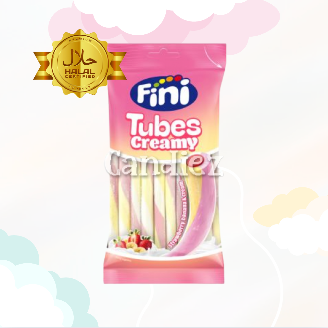 Creamy tubes Straw/banana Halal 80 gr