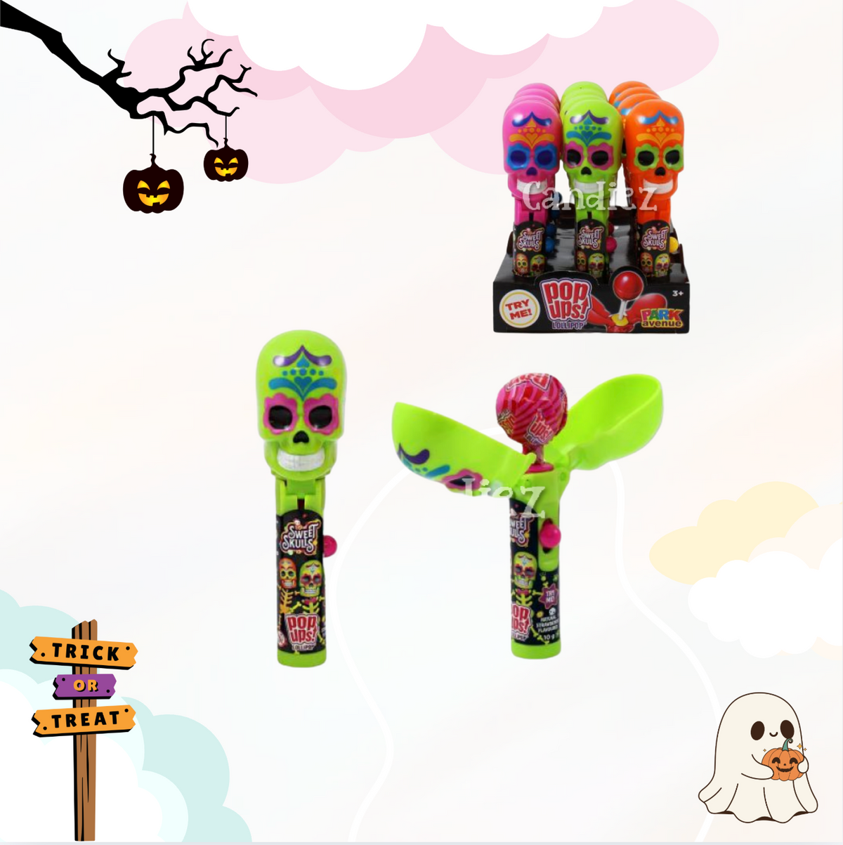 Pop-up Halloween skull