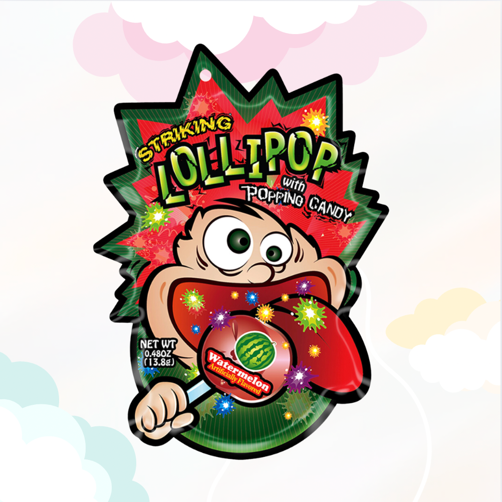 Lollipop with Popping Candy - Watermelon