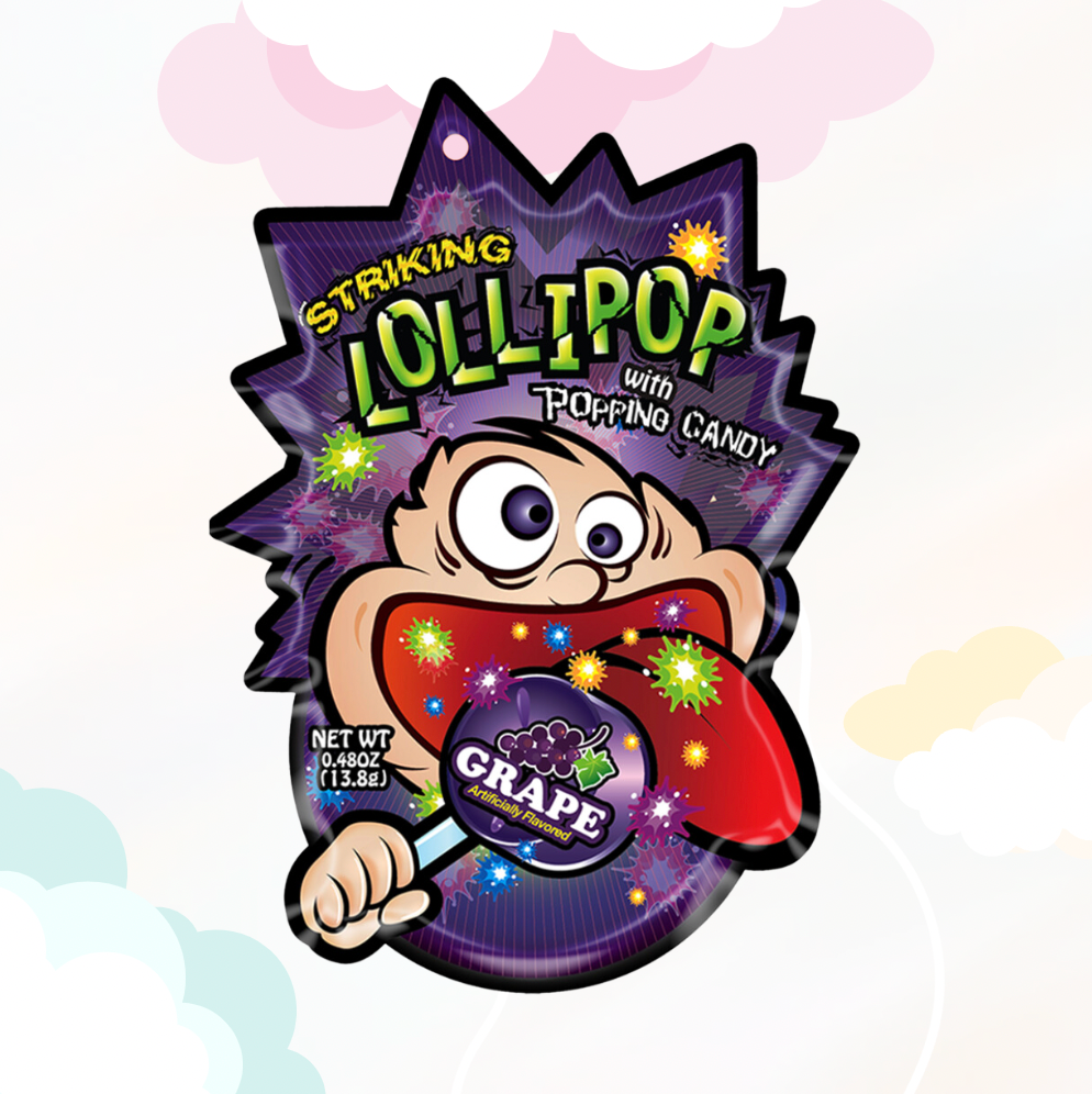 Lollipop with Popping Candy - Grape