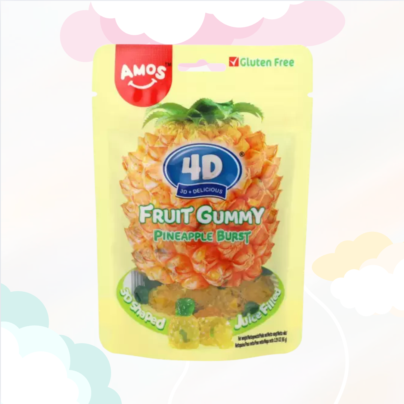 4D Fruit Gummy Pineapple 65gr