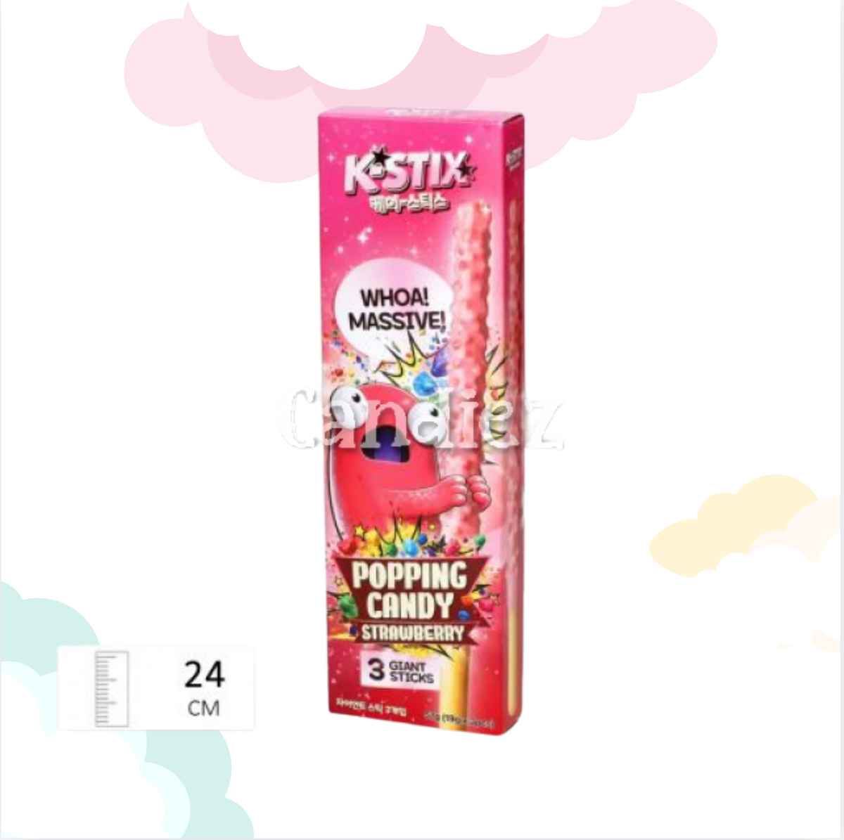 K-Stix Popping Candy Strawberry Choco 3x19 gr