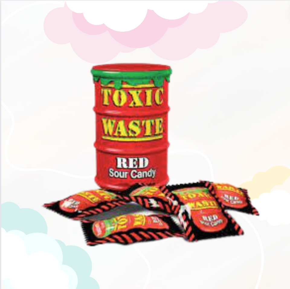 Toxic Waste Red Sour Candy Drum